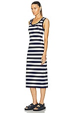 Moncler Stripe Dress in Navy & White, view 3, click to view large image.