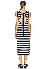 Moncler Stripe Dress in Navy & White, view 4, click to view large image.