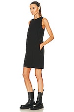Moncler Matt Black Sleeveless Dress in Black, view 3, click to view large image.