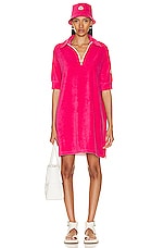 Moncler Terry Shirt Dress in Pink, view 1, click to view large image.