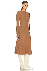 Moncler Long Sleeve Midi Dress in Camel, view 2, click to view large image.