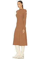 Moncler Long Sleeve Midi Dress in Camel, view 3, click to view large image.