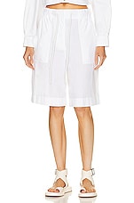 Moncler Long Short in White, view 1, click to view large image.