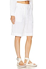 Moncler Long Short in White, view 2, click to view large image.