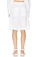 Moncler Long Short in White, view 4, click to view large image.