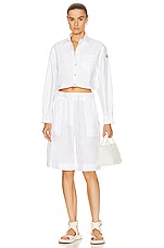 Moncler Long Short in White, view 5, click to view large image.