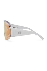 Moncler Shield Sunglasses in White, view 3, click to view large image.