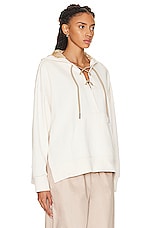 Moncler Laced Up Hoodie in White, view 2, click to view large image.