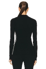 Moncler Zip Up Turtleneck Top in Black, view 4, click to view large image.