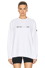 Moncler Logo Degrade Sweatshirt In White in White, view 1, click to view large image.