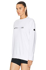 Moncler Logo Degrade Sweatshirt In White in White, view 3, click to view large image.