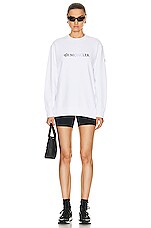 Moncler Logo Degrade Sweatshirt In White in White, view 5, click to view large image.