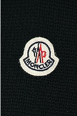 Moncler Long Sleeve Polo Sweater in Black, view 6, click to view large image.