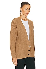 Moncler Long Sleeve Cardigan in Camel, view 2, click to view large image.