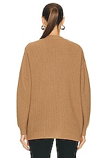 Moncler Long Sleeve Cardigan in Camel, view 4, click to view large image.