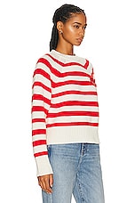 Moncler Long Sleeve Sweater in Red Stripe, view 2, click to view large image.