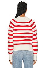 Moncler Long Sleeve Sweater in Red Stripe, view 4, click to view large image.