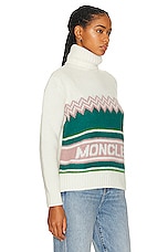 Moncler Turtleneck Sweater in Off White Print, view 2, click to view large image.