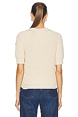 Moncler Crew Neck Sweater in Linen, view 4, click to view large image.