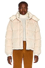 Moncler Daos Jacket in Ivory Corduroy, view 1, click to view large image.