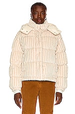 Moncler Daos Jacket in Ivory Corduroy, view 2, click to view large image.