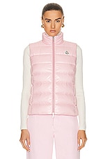 Moncler Ghany Vest in Pink, view 1, click to view large image.