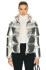 Moncler Meuse Jacket in Silver, view 1, click to view large image.