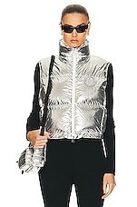 Moncler Blavet Vest in Silver, view 1, click to view large image.