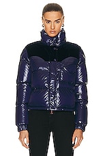 Moncler Narmada Jacket in Blue Navy, view 1, click to view large image.