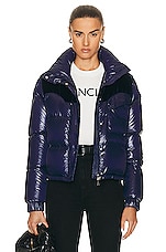 Moncler Narmada Jacket in Blue Navy, view 2, click to view large image.