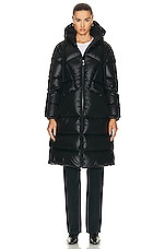 Moncler Selenga Long Coat in Black, view 1, click to view large image.