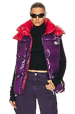 Moncler Luzule Vest in Purple, view 1, click to view large image.
