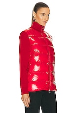Moncler Zip Up Cardigan in Red, view 3, click to view large image.