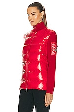 Moncler Zip Up Cardigan in Red, view 4, click to view large image.