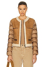 Moncler Vidourle Jacket in Brown, view 1, click to view large image.