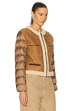 Moncler Vidourle Jacket in Brown, view 3, click to view large image.