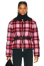 Moncler Zambeze Jacket in Pink Plaid, view 1, click to view large image.