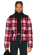 Moncler Zambeze Jacket in Pink Plaid, view 2, click to view large image.