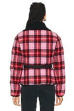 Moncler Zambeze Jacket in Pink Plaid, view 5, click to view large image.