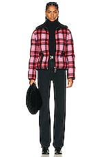 Moncler Zambeze Jacket in Pink Plaid, view 6, click to view large image.