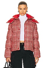 Moncler Outarde Jacket in Red Plaid, view 1, click to view large image.