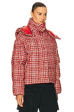 Moncler Outarde Jacket in Red Plaid, view 3, click to view large image.