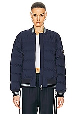 Moncler Argo Bomber in Navy Blue, view 1, click to view large image.