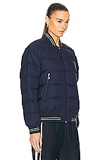 Moncler Argo Bomber in Navy Blue, view 3, click to view large image.