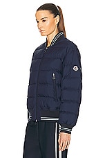 Moncler Argo Bomber in Navy Blue, view 4, click to view large image.