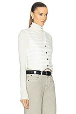 Moncler Button Vest in White, view 2, click to view large image.