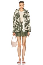 Moncler Marpe Short Parka in Pink Palm, view 5, click to view large image.