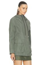 Moncler Leandro Short Parka in Russian Olive, view 3, click to view large image.