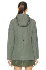 Moncler Leandro Short Parka in Russian Olive, view 5, click to view large image.