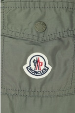 Moncler Leandro Short Parka in Russian Olive, view 7, click to view large image.